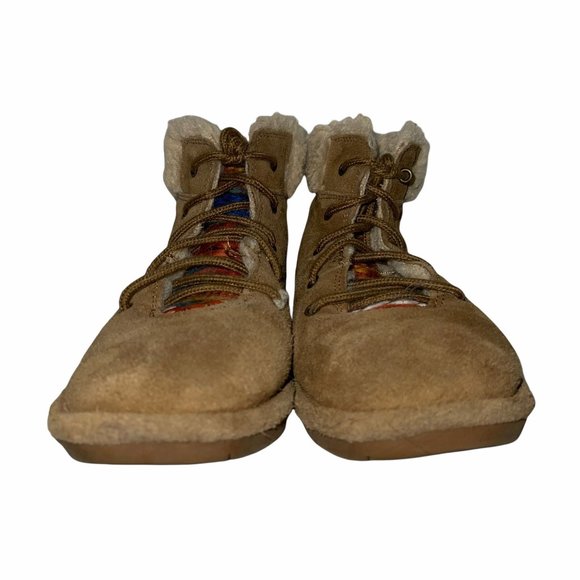 BearPaw Marie Brown Leather Suede Wool Sheepskin Girl's 3 - Picture 2 of 11